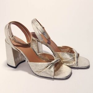 Maje Metallic Gold Heeled Sandals in 38
